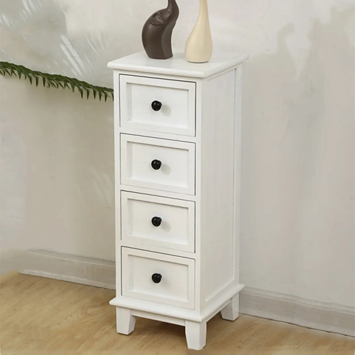 Vertical White Wood Metal Handle Dresser for Drawers Image - 5