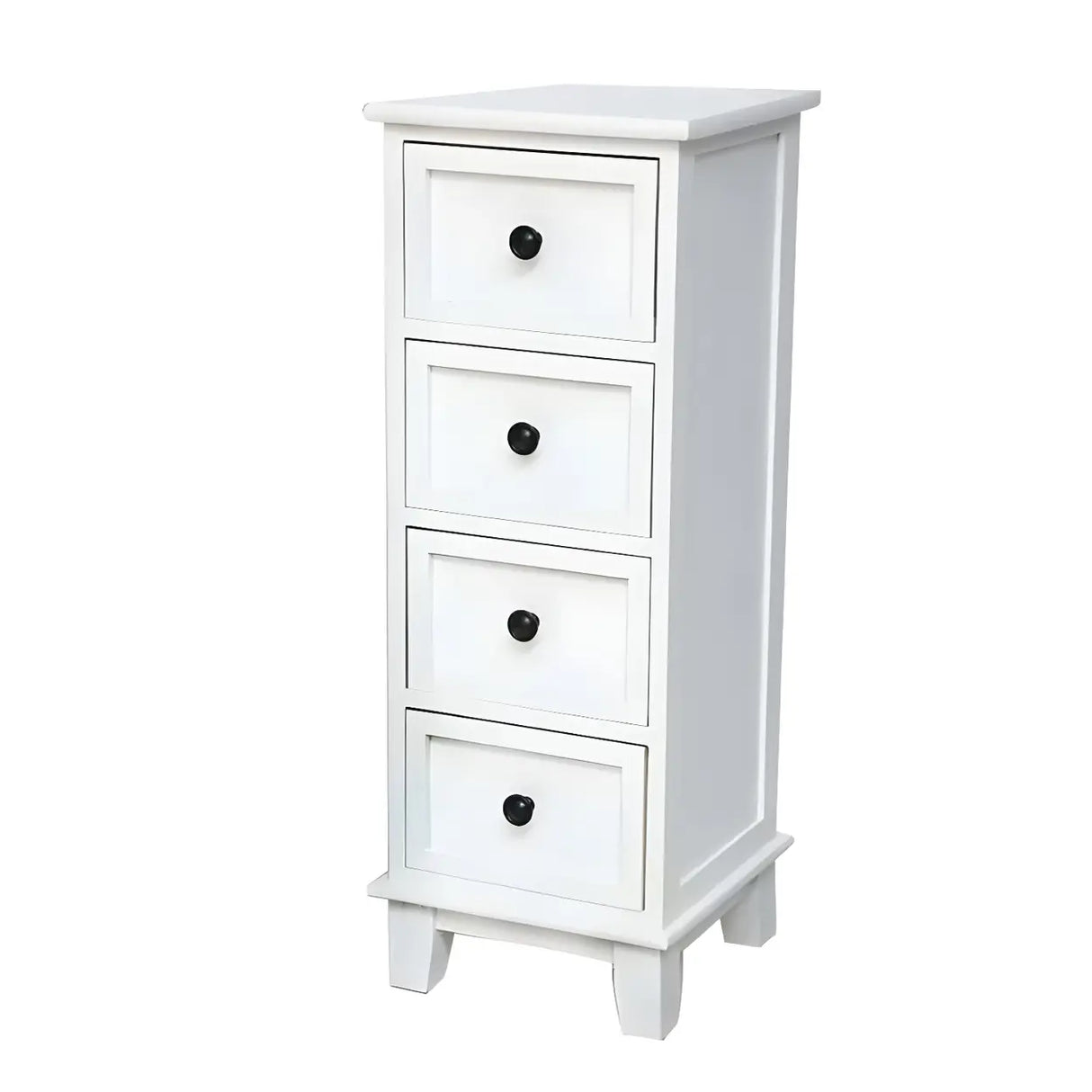 Vertical White Wood Metal Handle Dresser for Drawers Image - 9