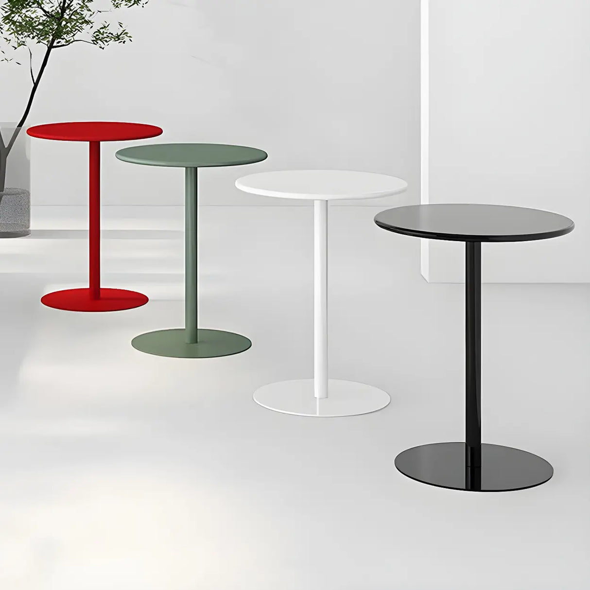 Vibrant Colors Steel Frame Simple Round Metal Chat Table Image - 1