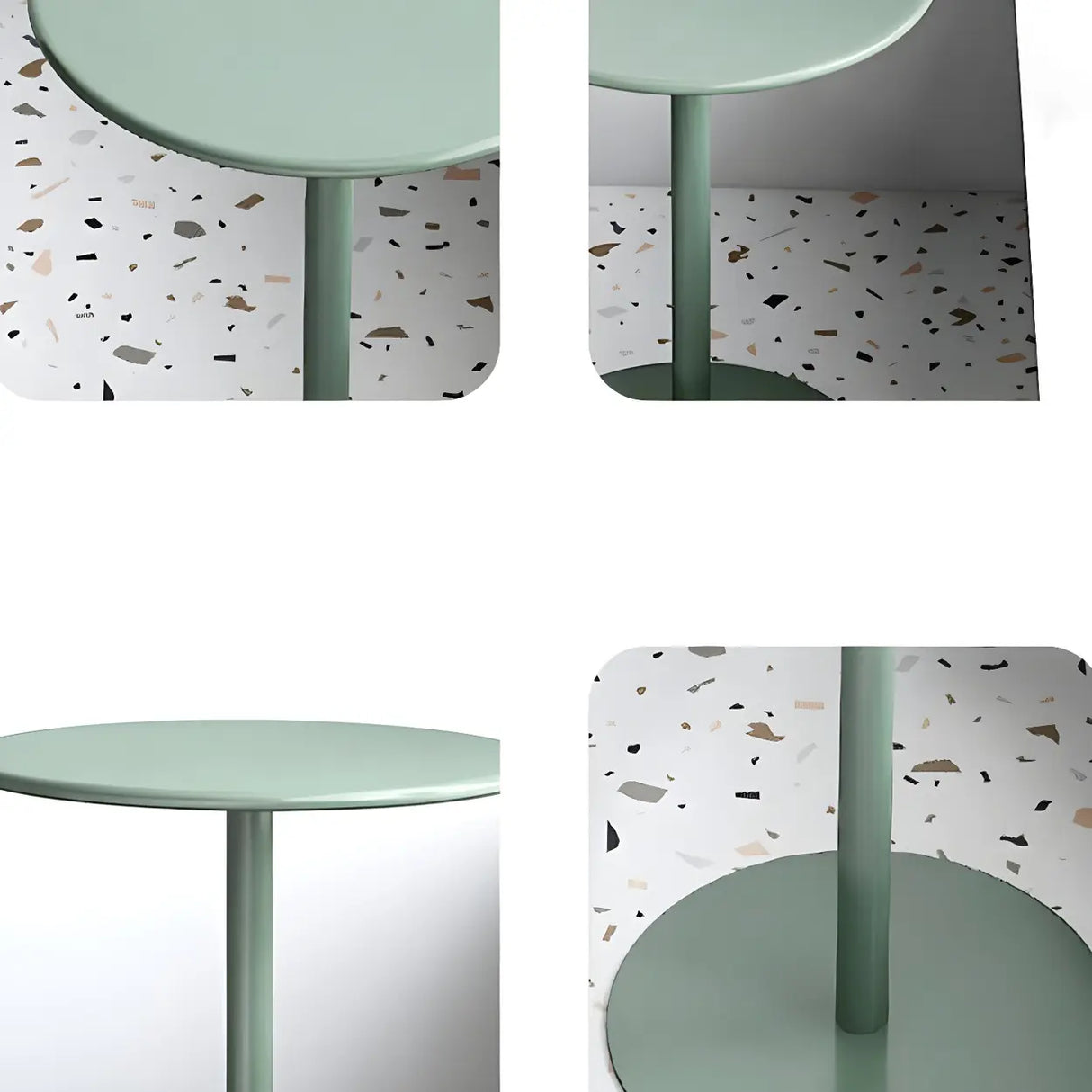 Vibrant Colors Steel Frame Simple Round Metal Chat Table Image - 11