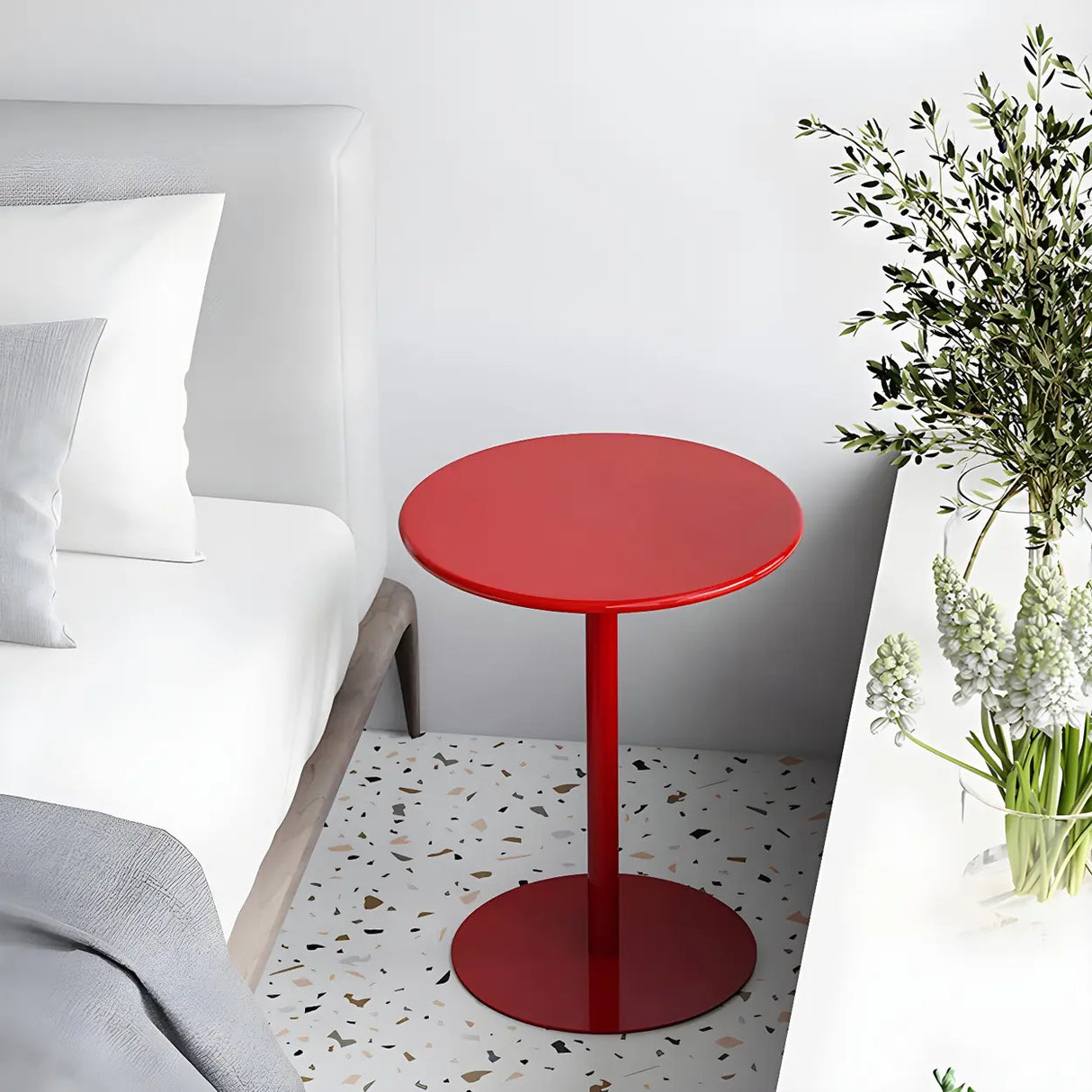 Vibrant Colors Steel Frame Simple Round Metal Chat Table Image - 18