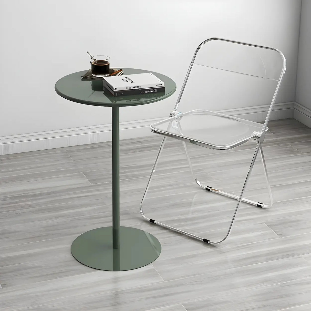 Vibrant Colors Steel Frame Simple Round Metal Chat Table Image - 22
