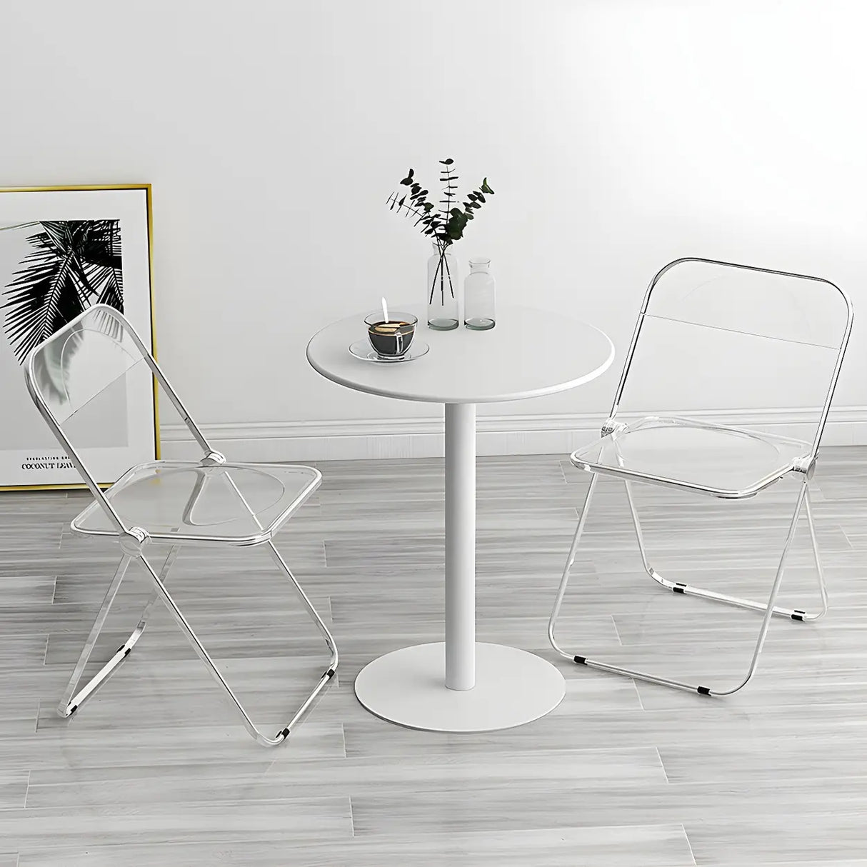 Vibrant Colors Steel Frame Simple Round Metal Chat Table Image - 23