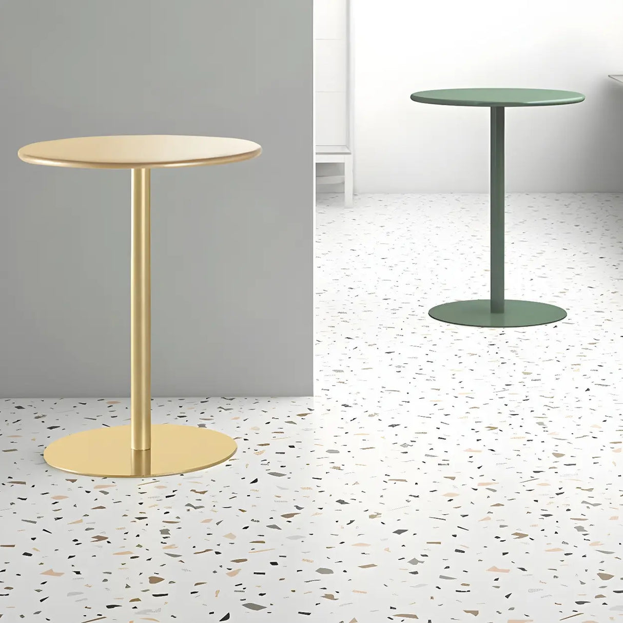 Vibrant Colors Steel Frame Simple Round Metal Chat Table Image - 26