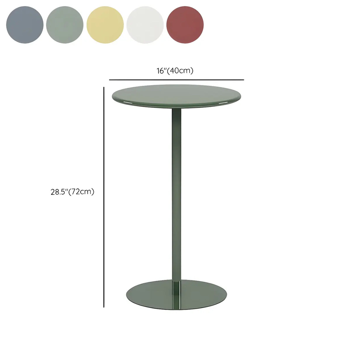 Vibrant Colors Steel Frame Simple Round Metal Chat Table Image - 37