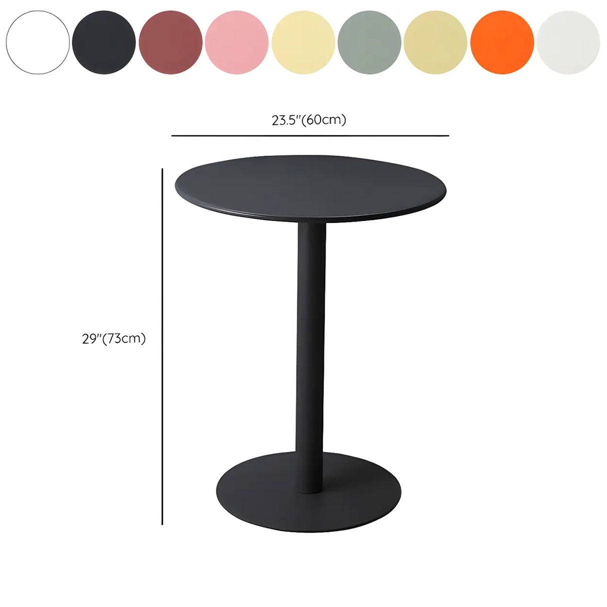 Vibrant Colors Steel Frame Simple Round Metal Chat Table Image - 38
