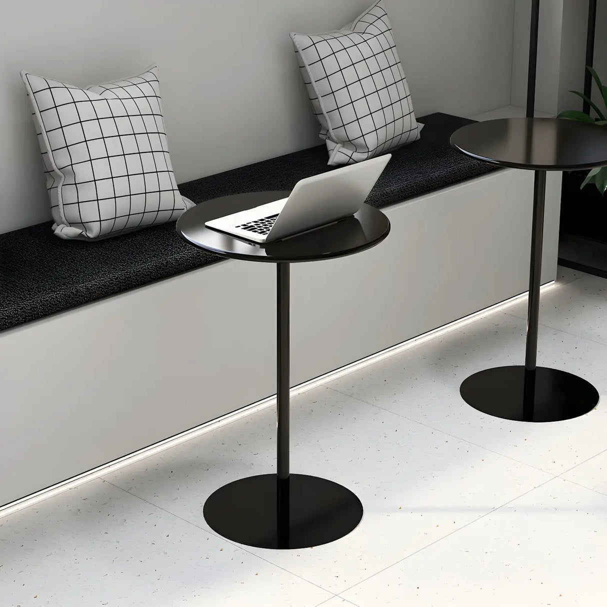 Vibrant Colors Steel Frame Simple Round Metal Chat Table Image - 4