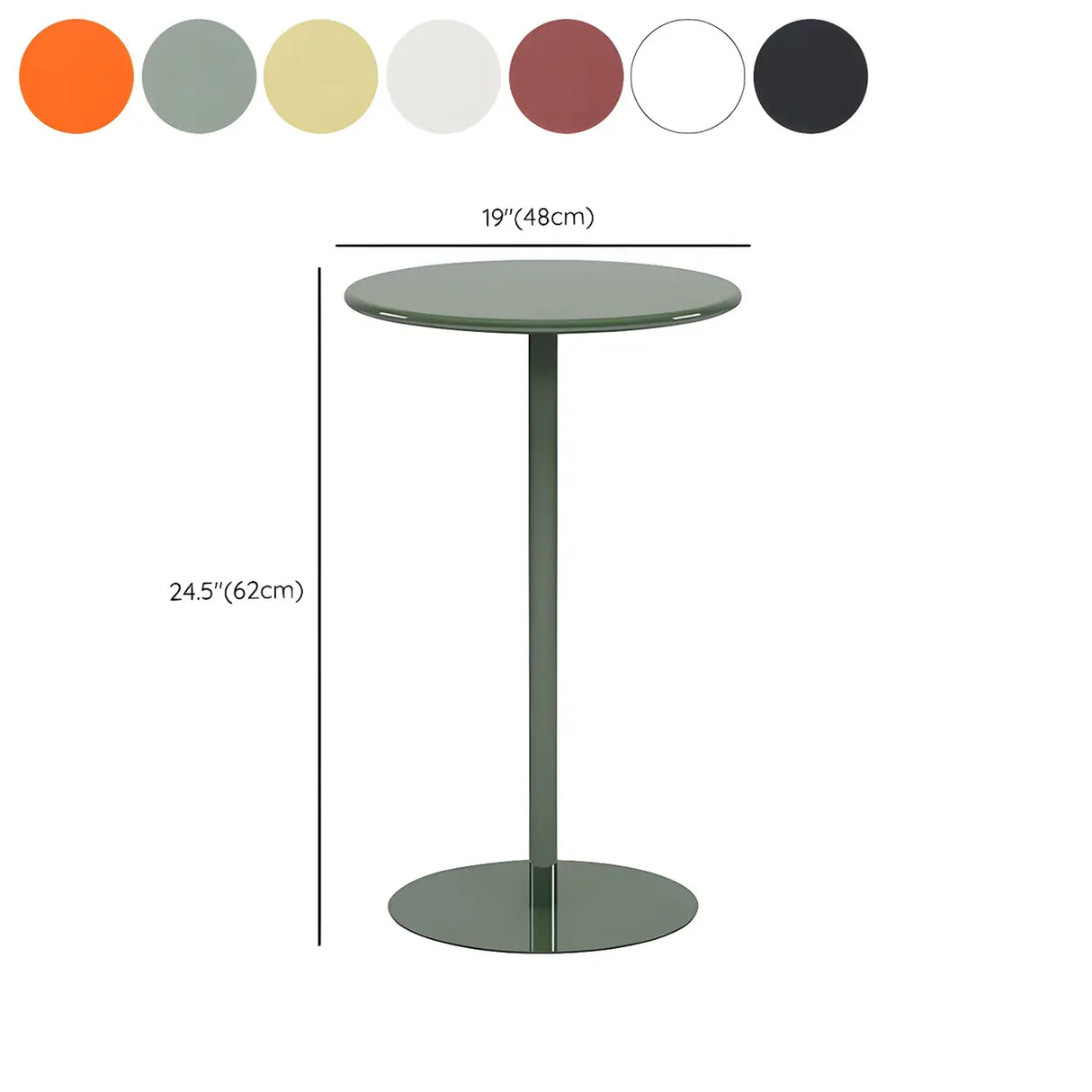Vibrant Colors Steel Frame Simple Round Metal Chat Table Image - 40