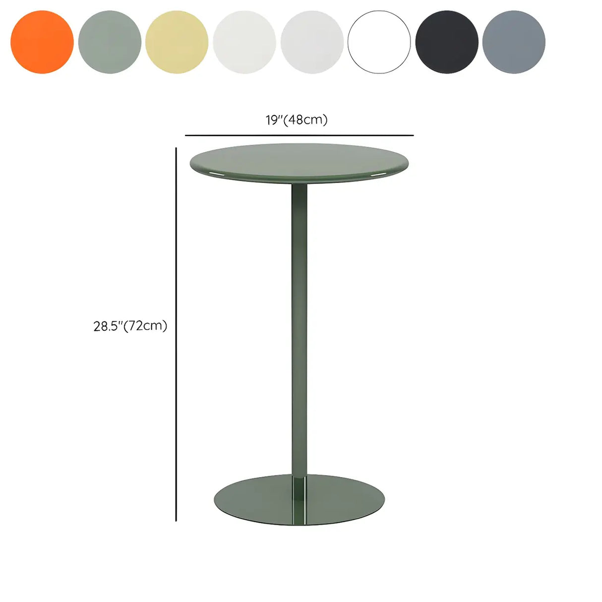 Vibrant Colors Steel Frame Simple Round Metal Chat Table Image - 41