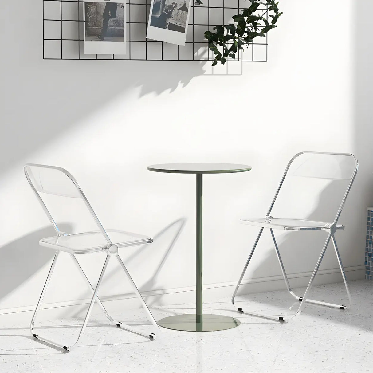 Vibrant Colors Steel Frame Simple Round Metal Chat Table Image - 5