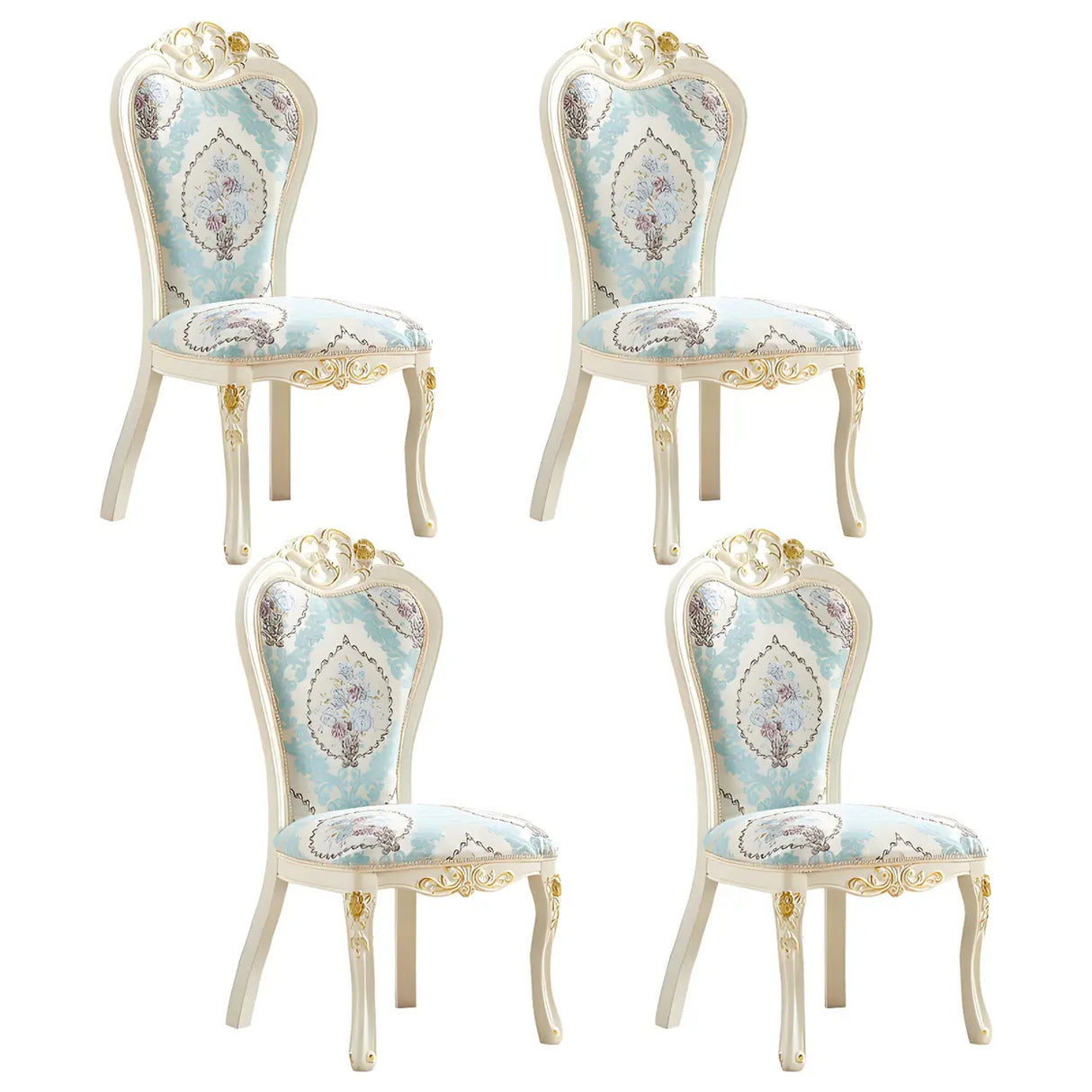 Victorian Apricot Birch Chenille Dining Side Chair Image - 16