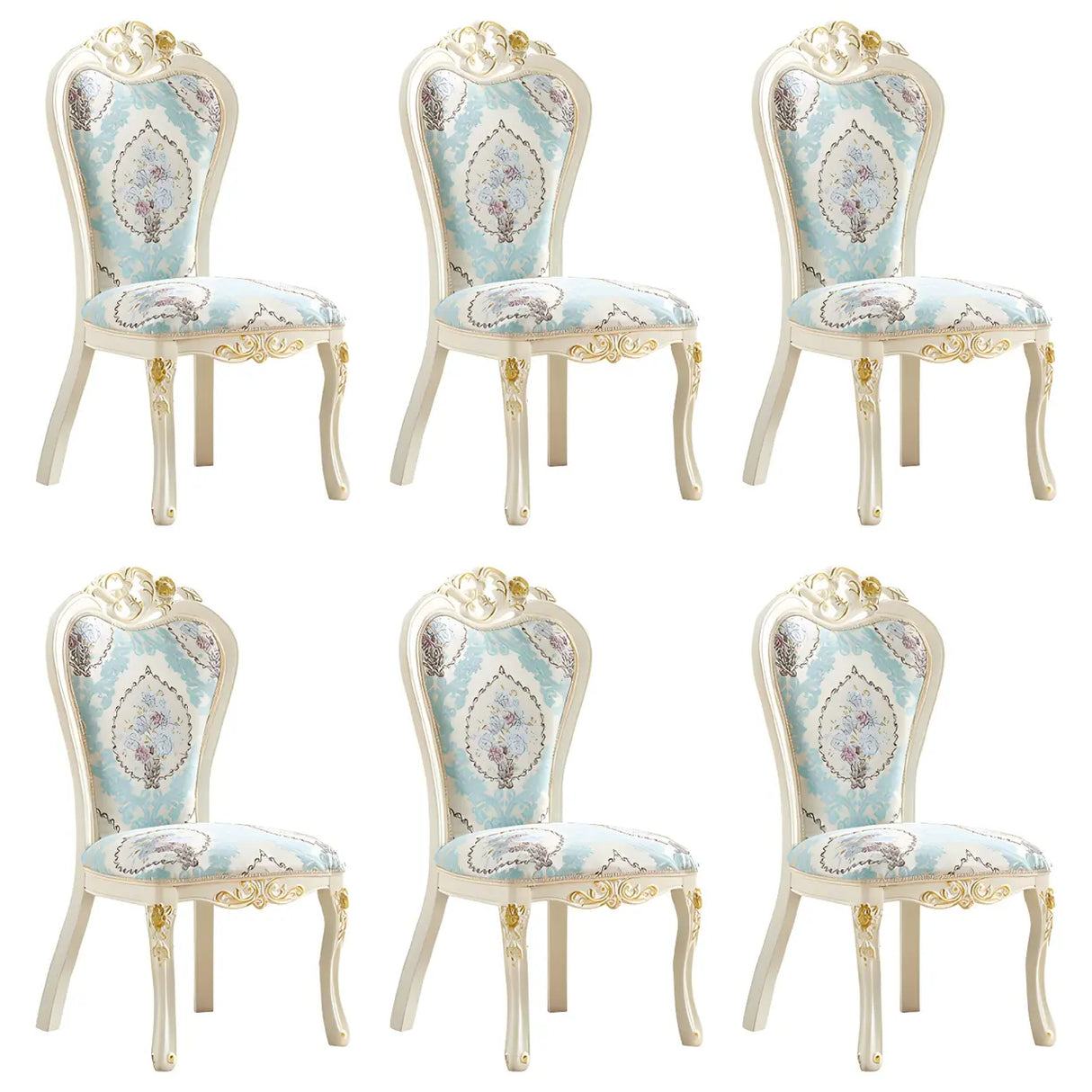 Victorian Apricot Birch Chenille Dining Side Chair Image - 18