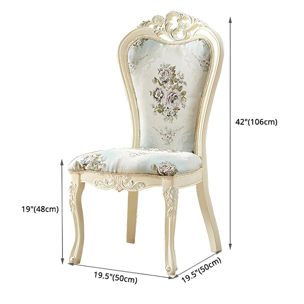 Victorian Apricot Birch Chenille Dining Side Chair Image - 19