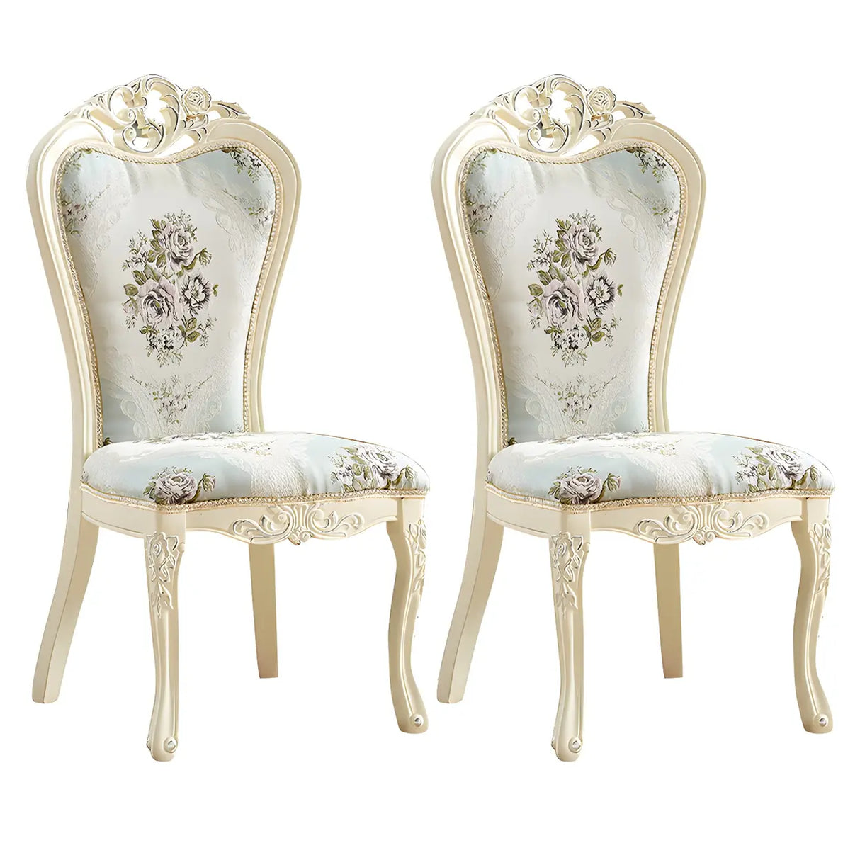 Victorian Apricot Birch Chenille Dining Side Chair Image - 20