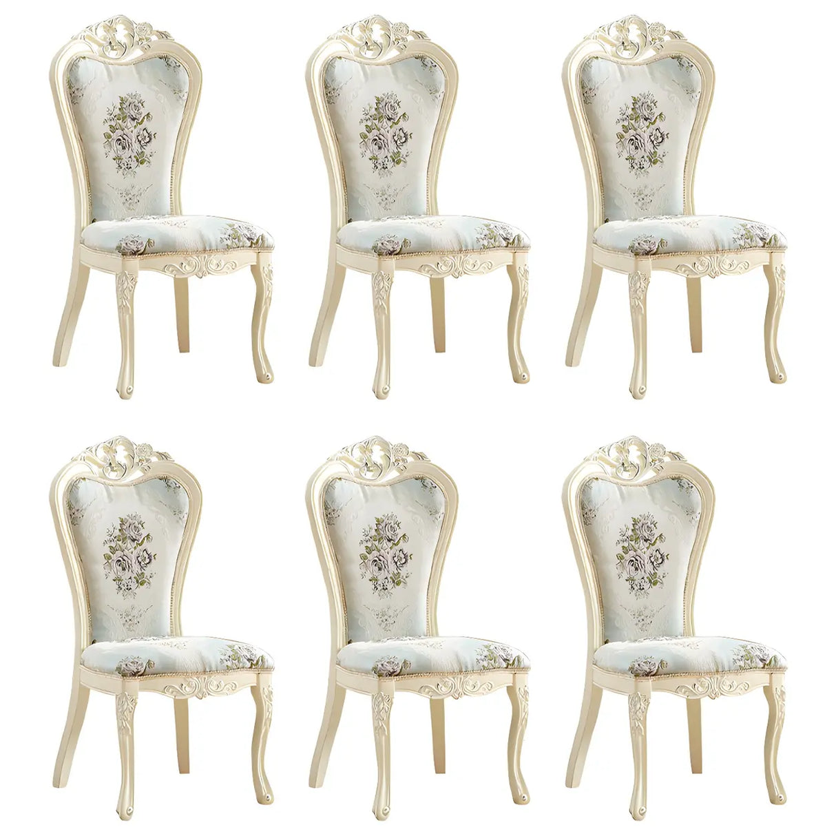 Victorian Apricot Birch Chenille Dining Side Chair Image - 22