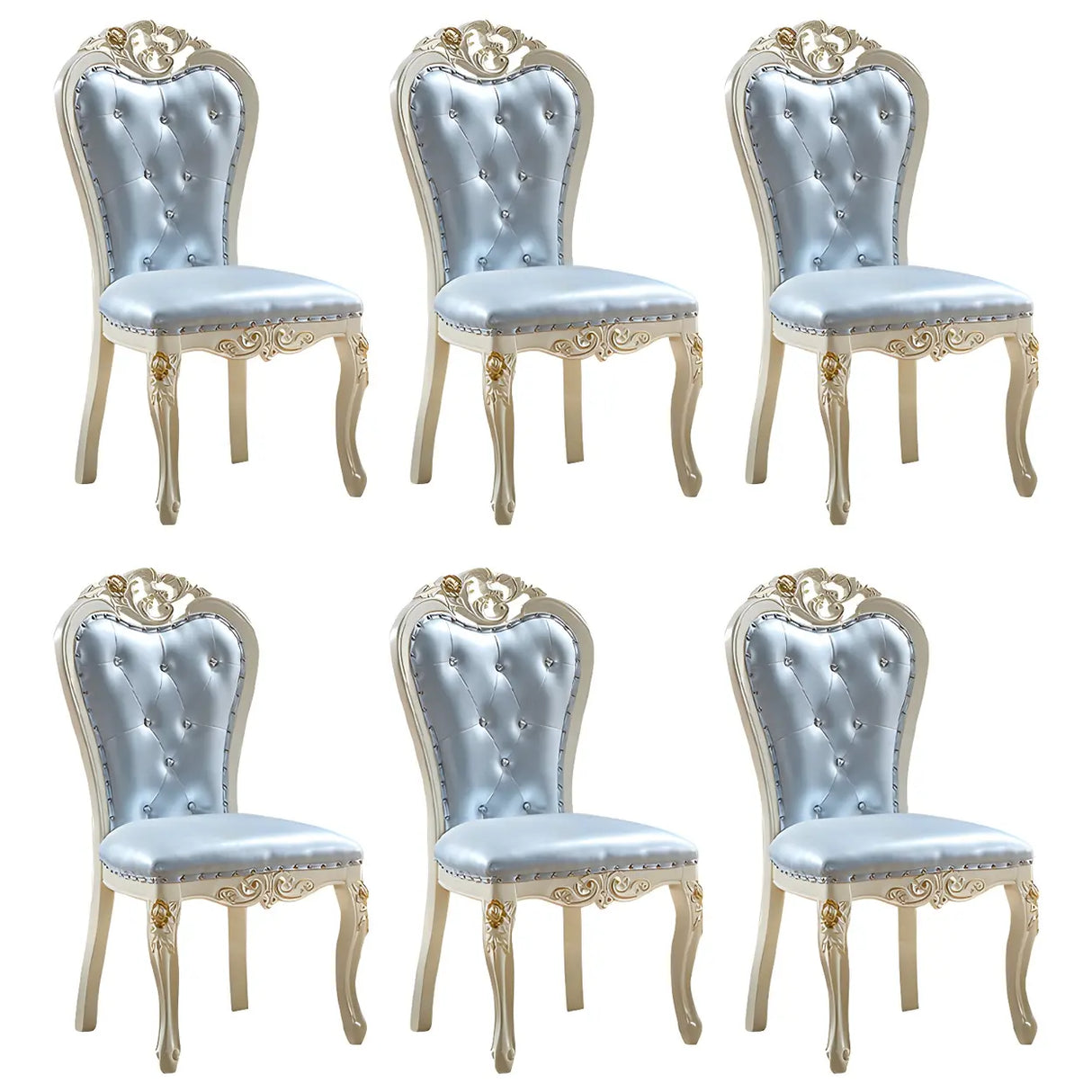 Victorian Apricot Birch Chenille Dining Side Chair Image - 34