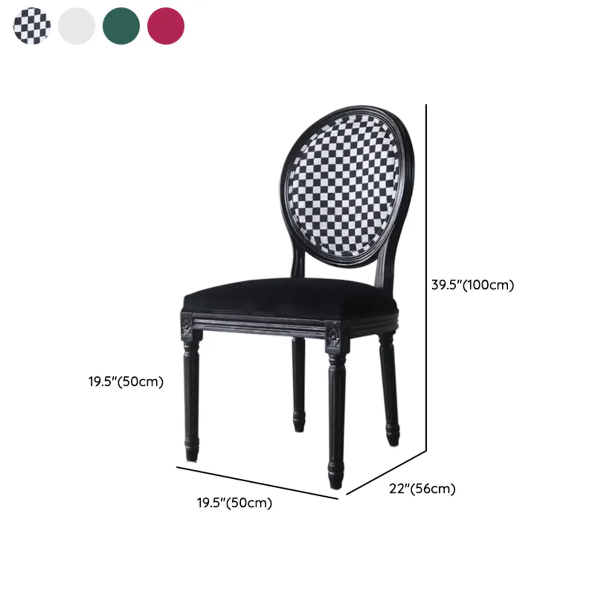 Victorian Oval Wood King Louis Back Dining Chair Orange