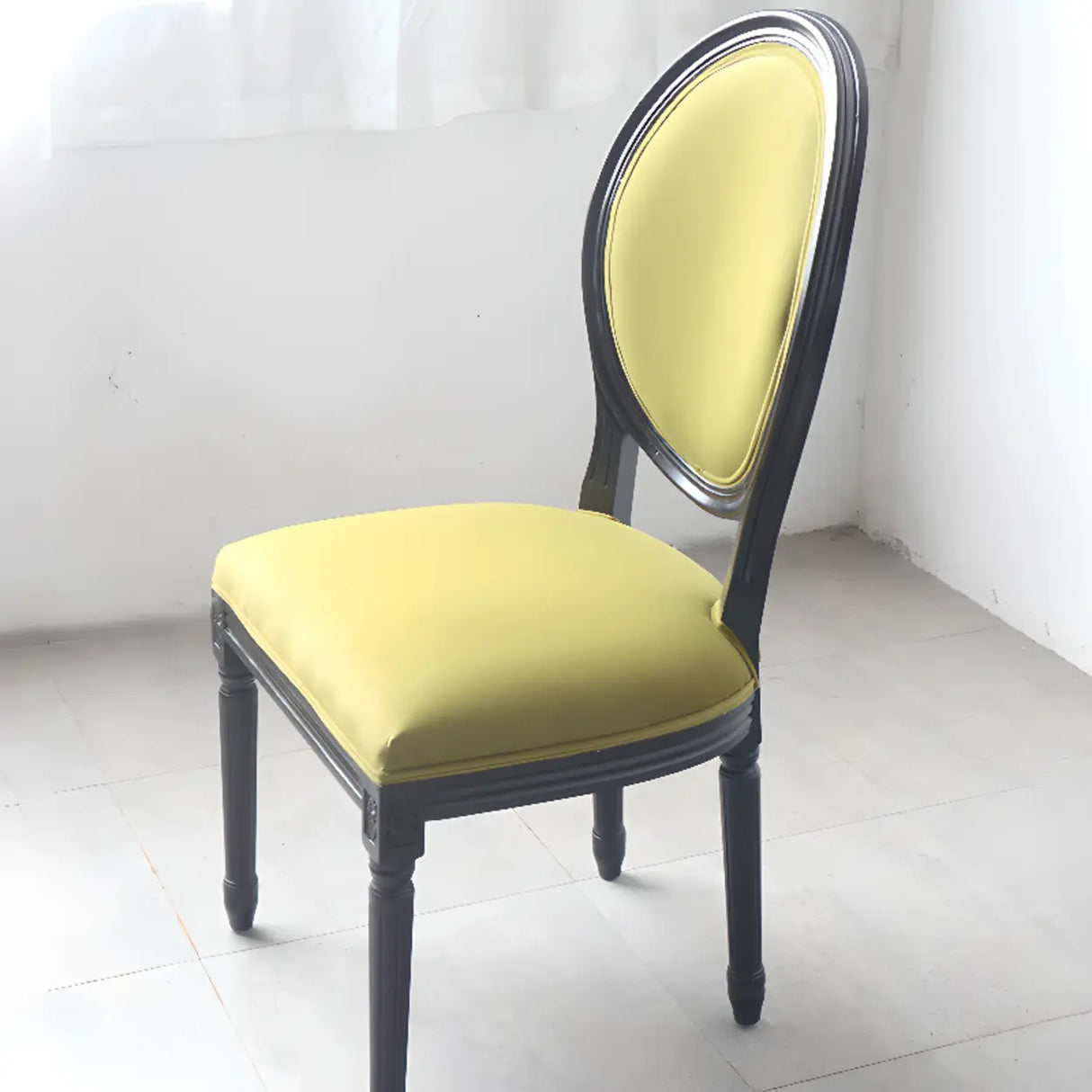 Victorian Oval Wood King Louis Back Dining Chair Orange Image - 2