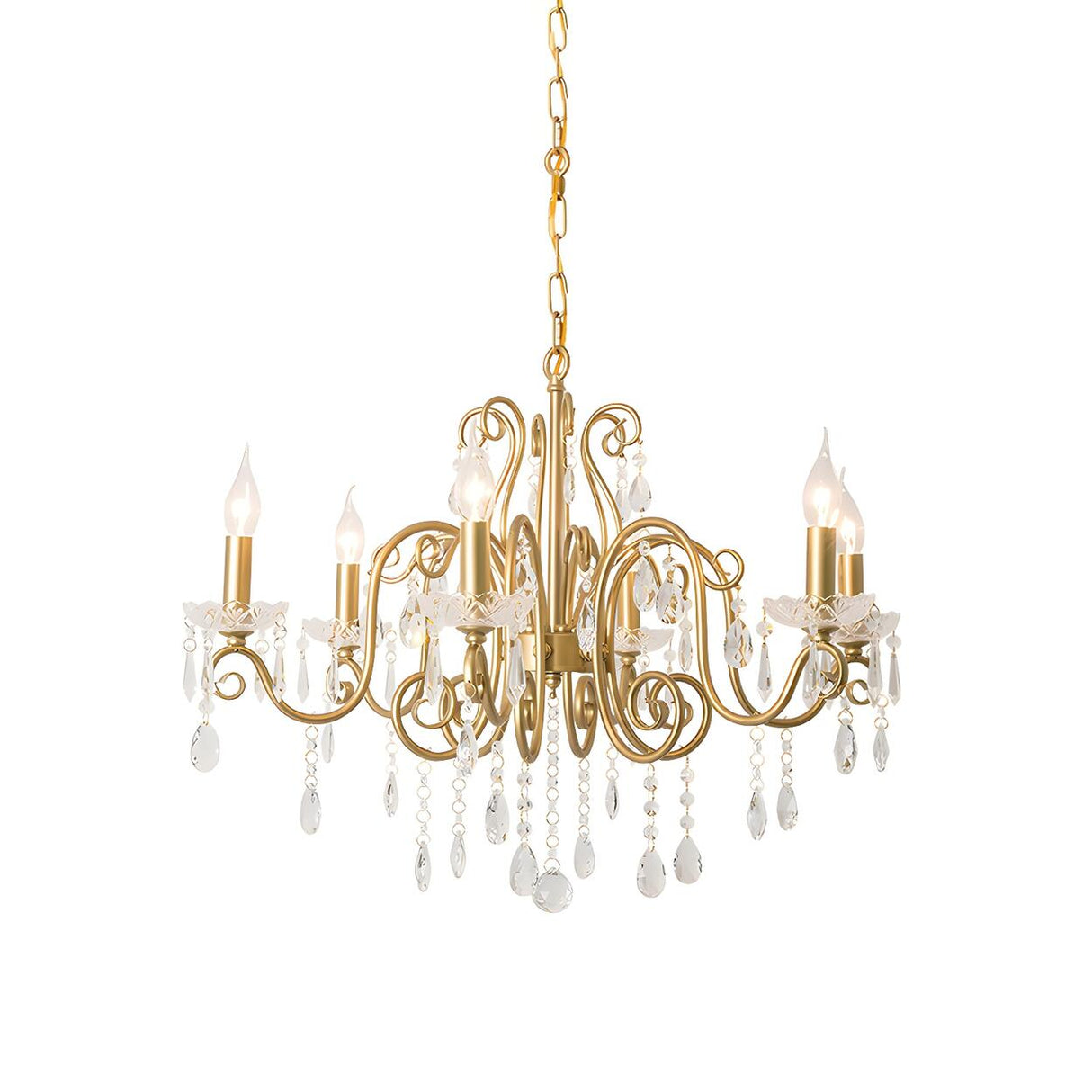 Victorian Swirl Arm Candelabra Crystal Chandelier Image - 3