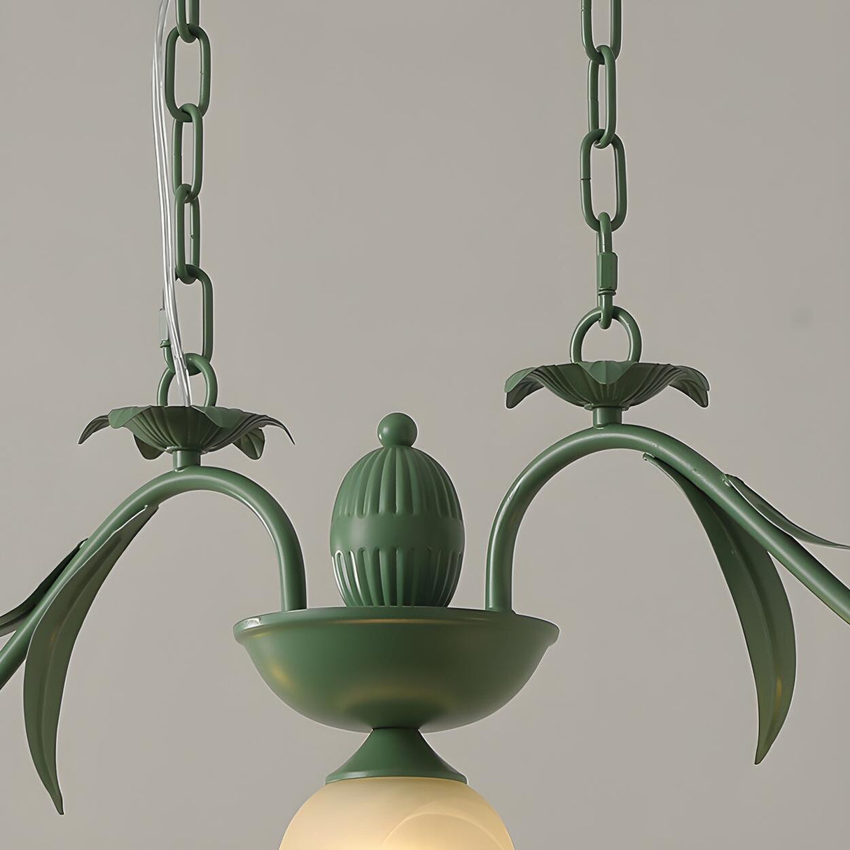 Vintage 3-Light Green Bell Island Pendant Light Image - 8
