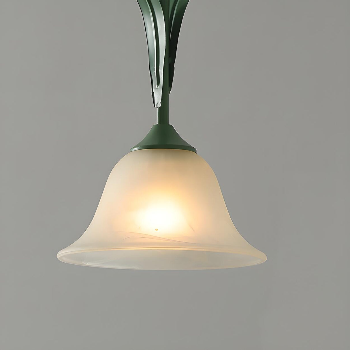 Vintage 3-Light Green Bell Island Pendant Light Image - 9