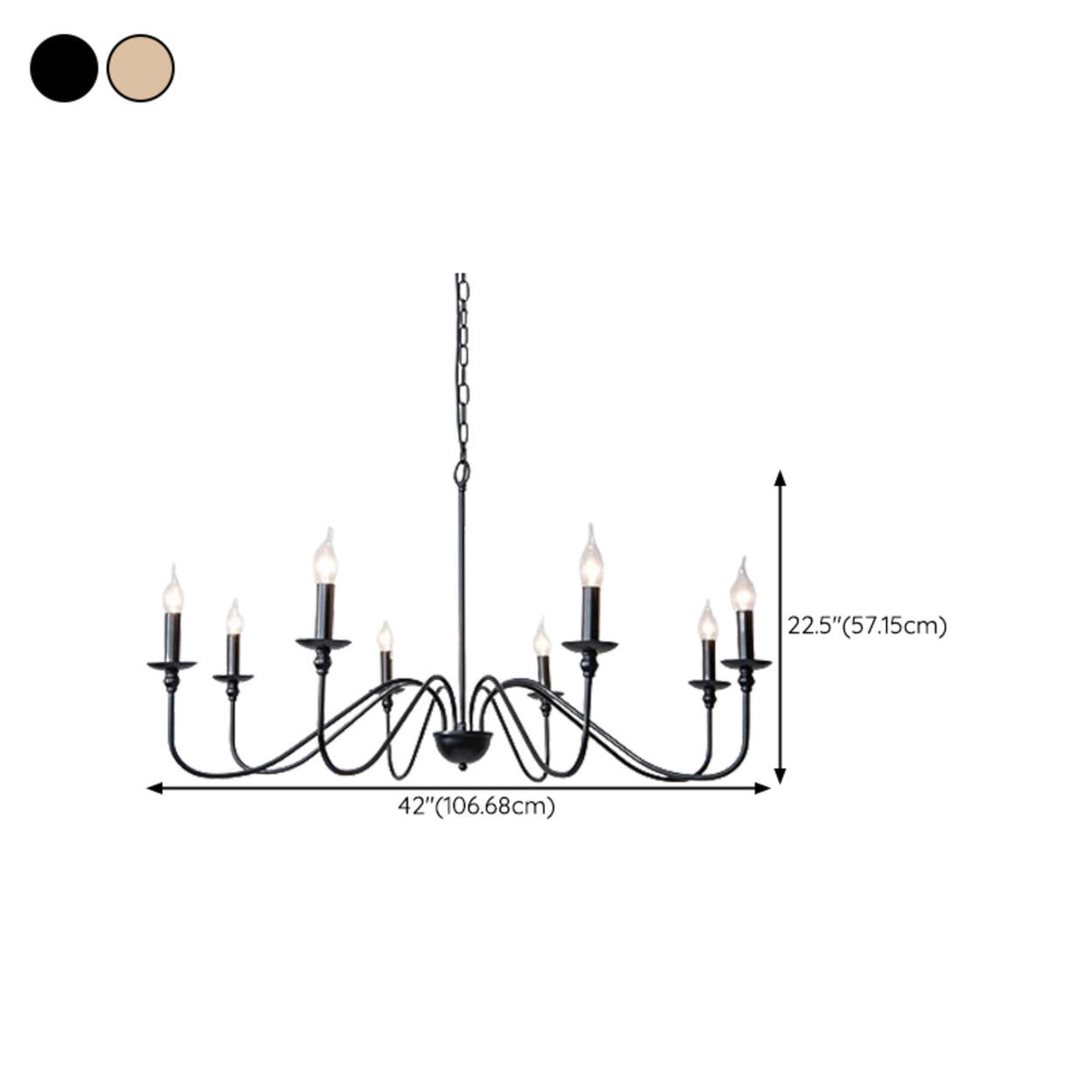 Vintage 6-Light Brass Candle Chandelier Adjustable Height Image - 17