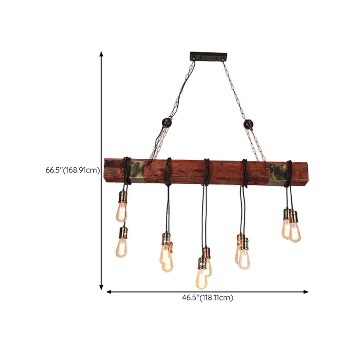 Vintage 6-Light Lantern and Rectangular Island Light Image - 20