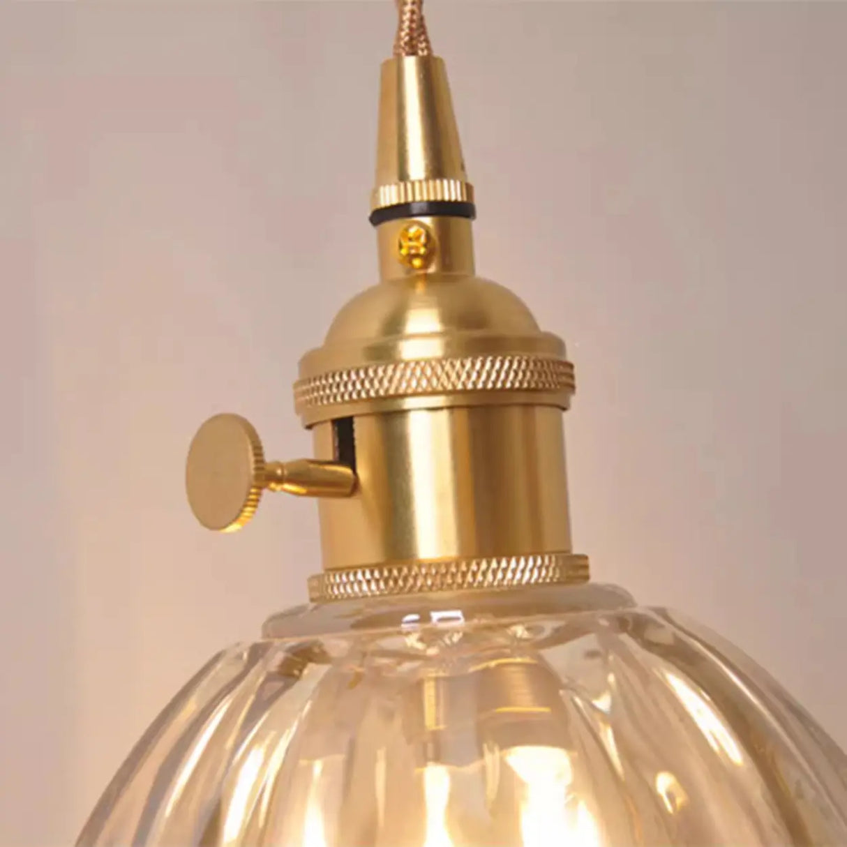 Vintage Amber Clear Glass Rope Flower Pendant Light Image - 10