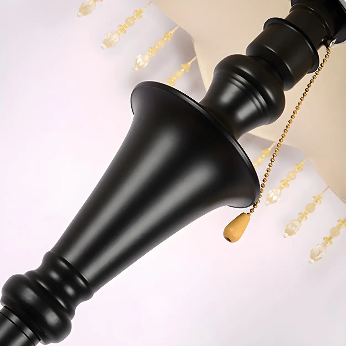 Vintage Beige Cone Shade Metal Frame LED Floor Lamp Image - 10