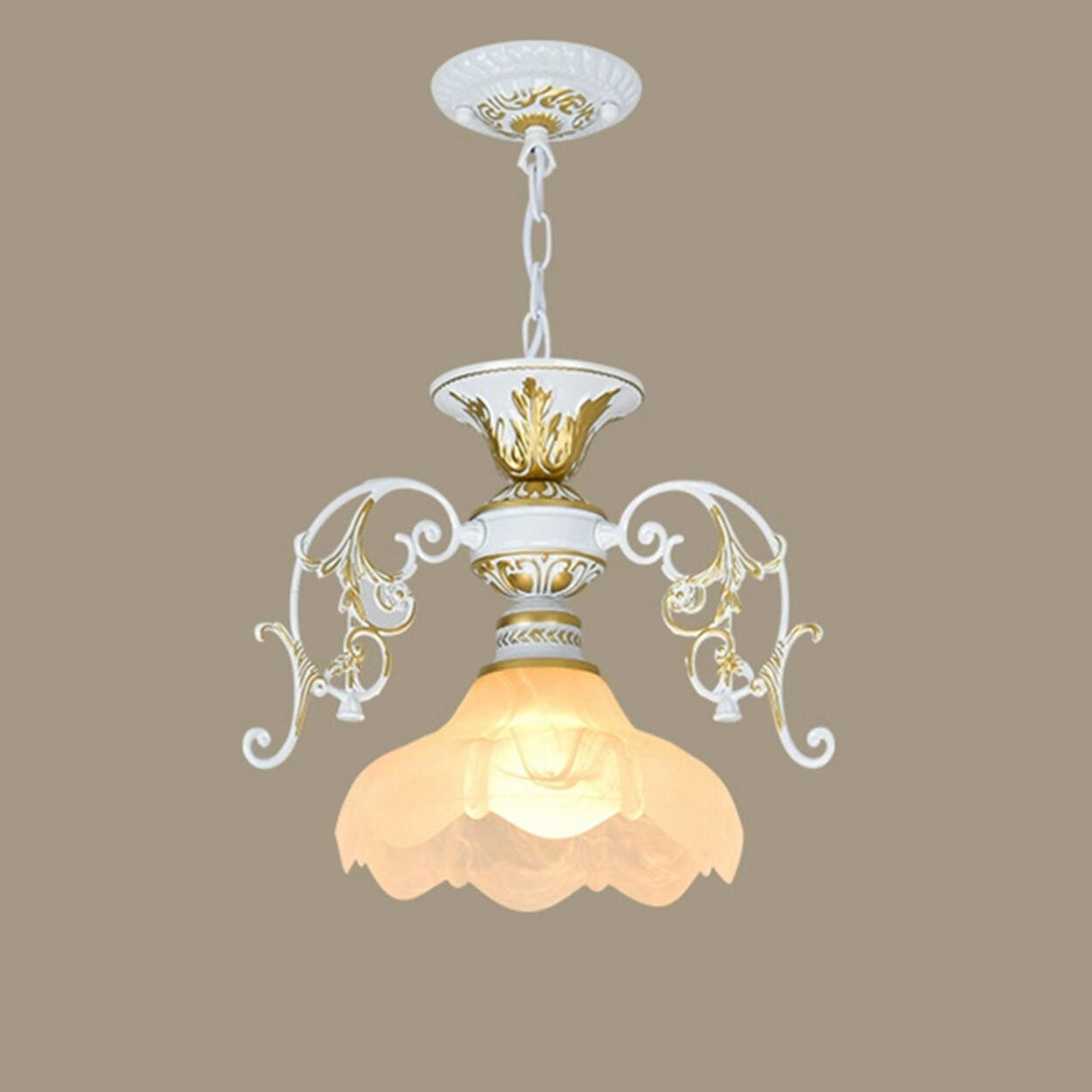 Vintage Black and Gold Floral Living Room Pendant Light Image - 11