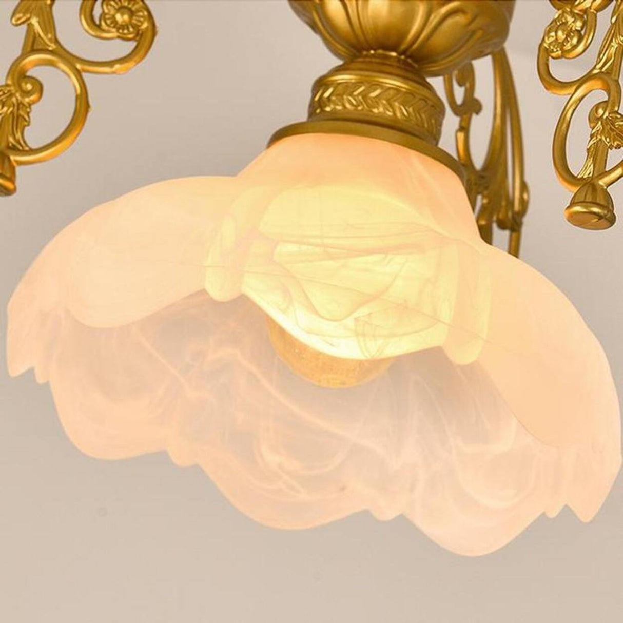 Vintage Black and Gold Floral Living Room Pendant Light Image - 14