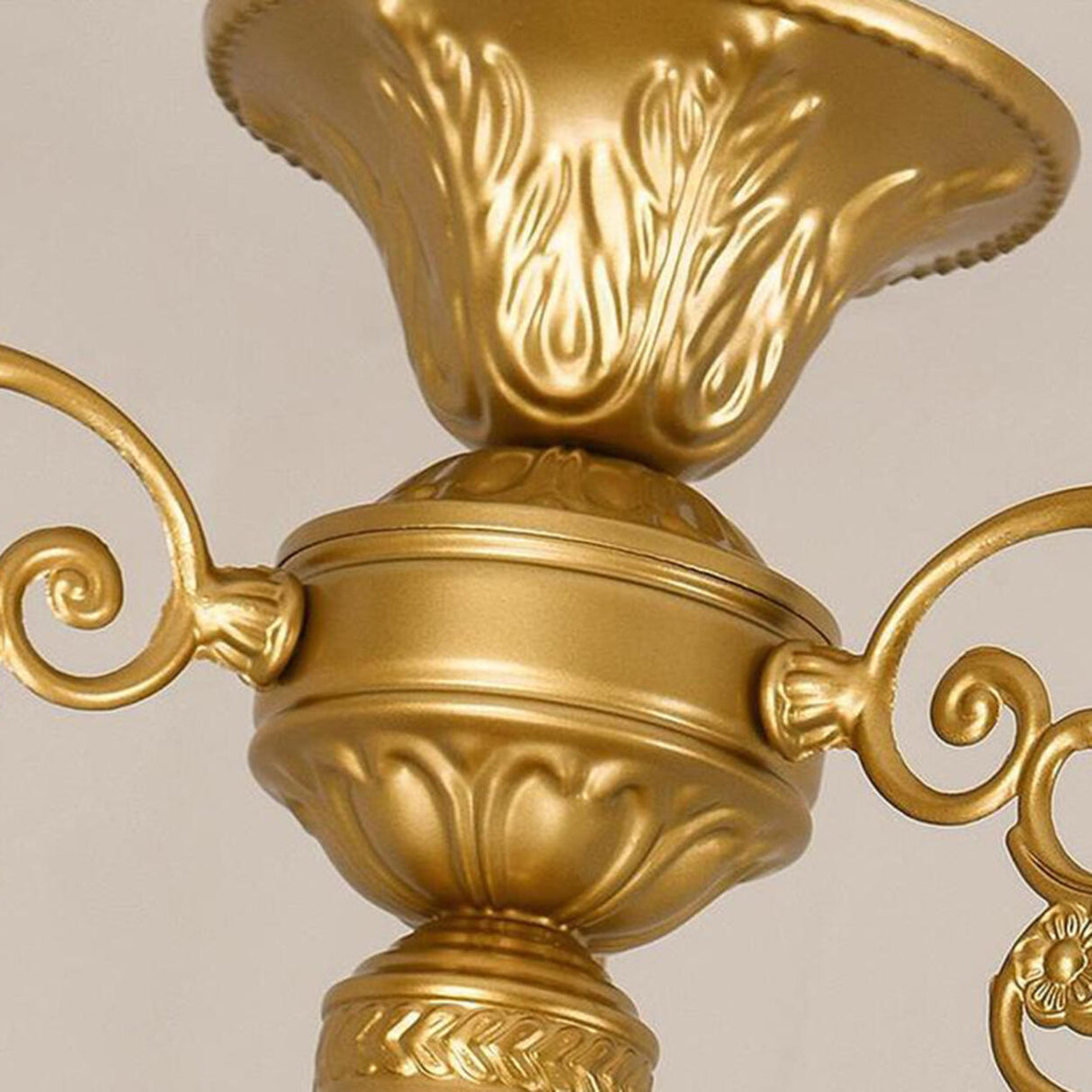 Vintage Black and Gold Floral Living Room Pendant Light Image - 16