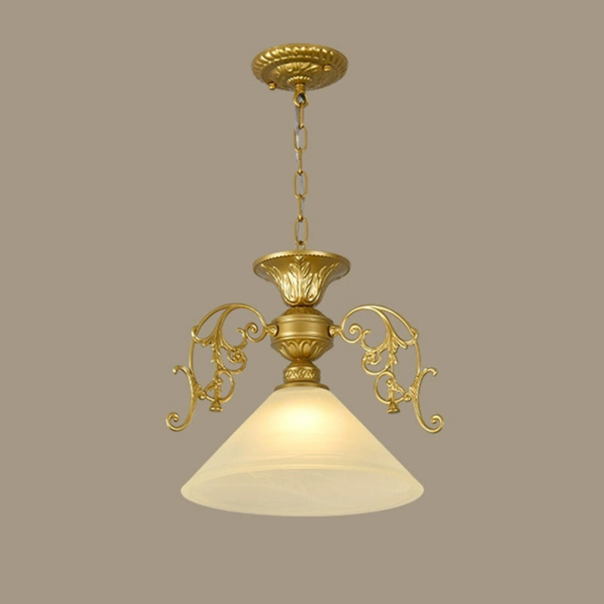 Vintage Black and Gold Floral Living Room Pendant Light Image - 4