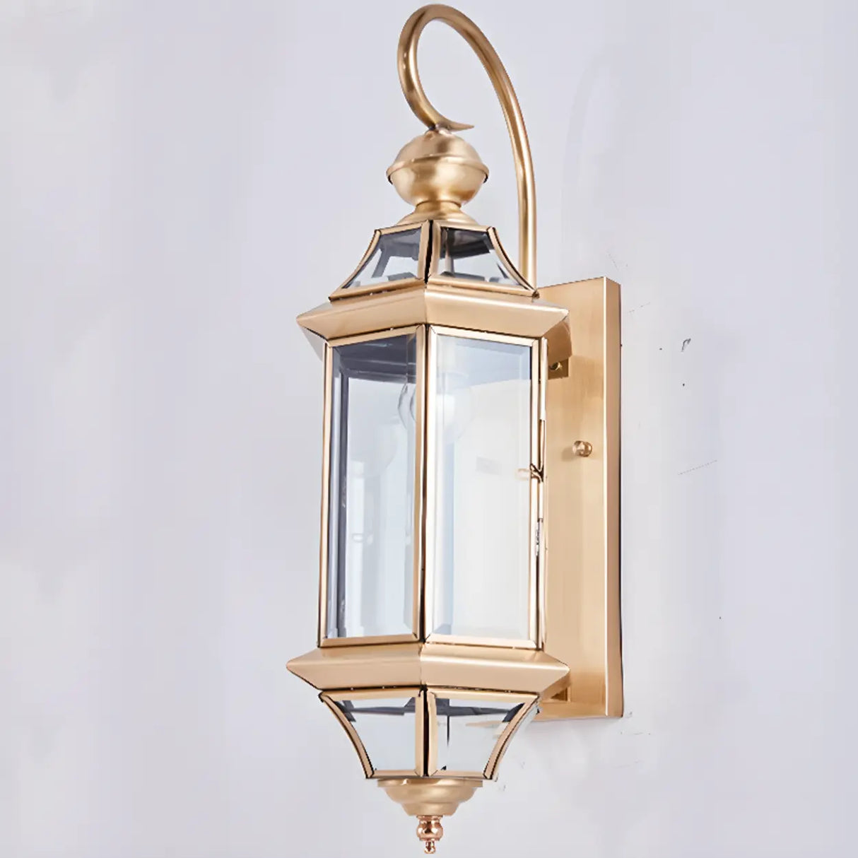 Vintage Black Glass LED Outdoor Wall Lantern Light Image - 12