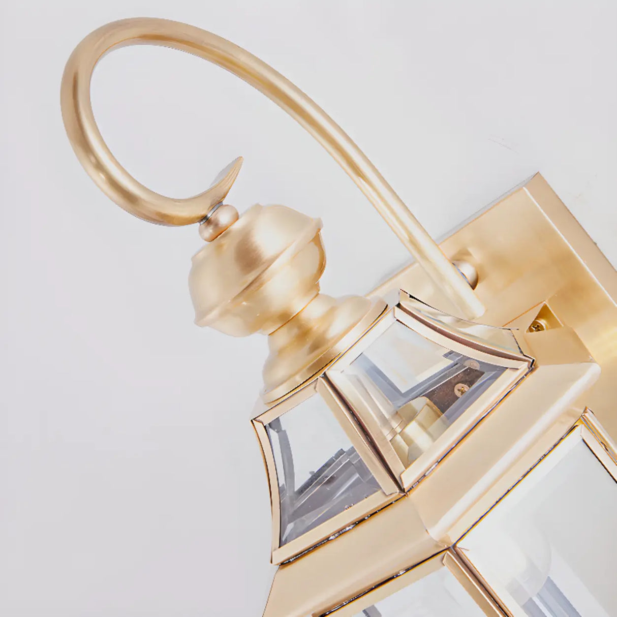 Vintage Black Glass LED Outdoor Wall Lantern Light Image - 15