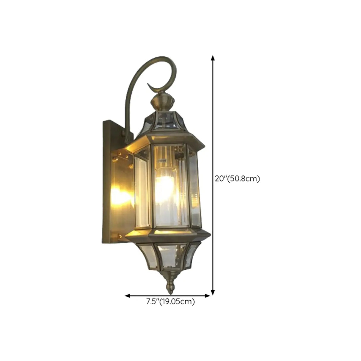 Vintage Black Glass LED Outdoor Wall Lantern Light Image - 20