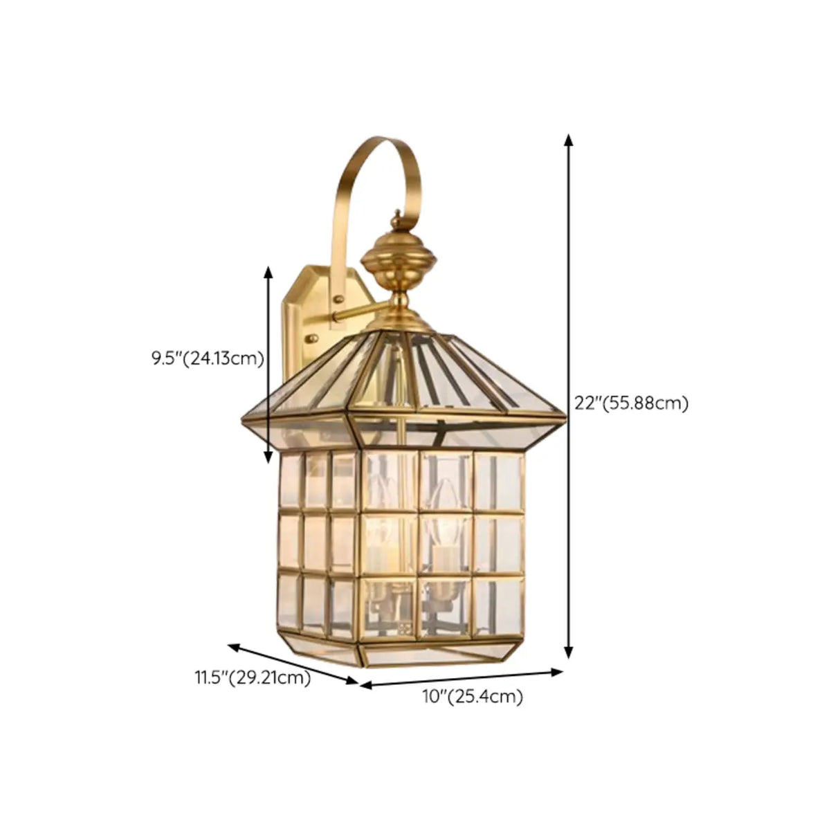 Vintage Black Glass LED Outdoor Wall Lantern Light Image - 23
