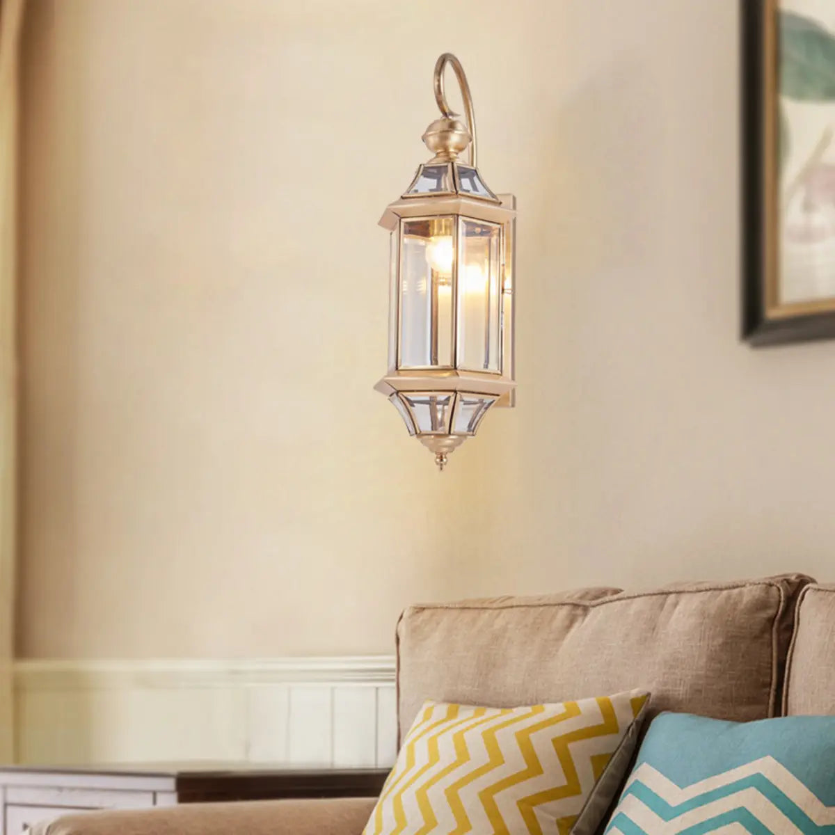 Vintage Black Glass LED Outdoor Wall Lantern Light Image - 6