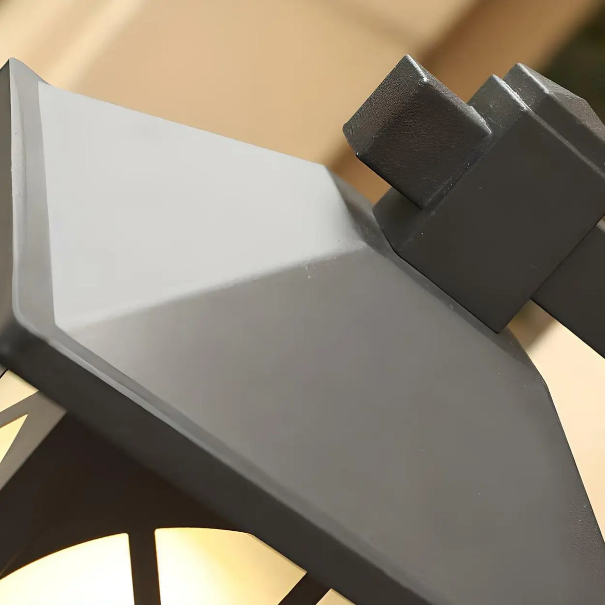 Vintage Black Lantern Metal External Wall Mount Light Image - 10