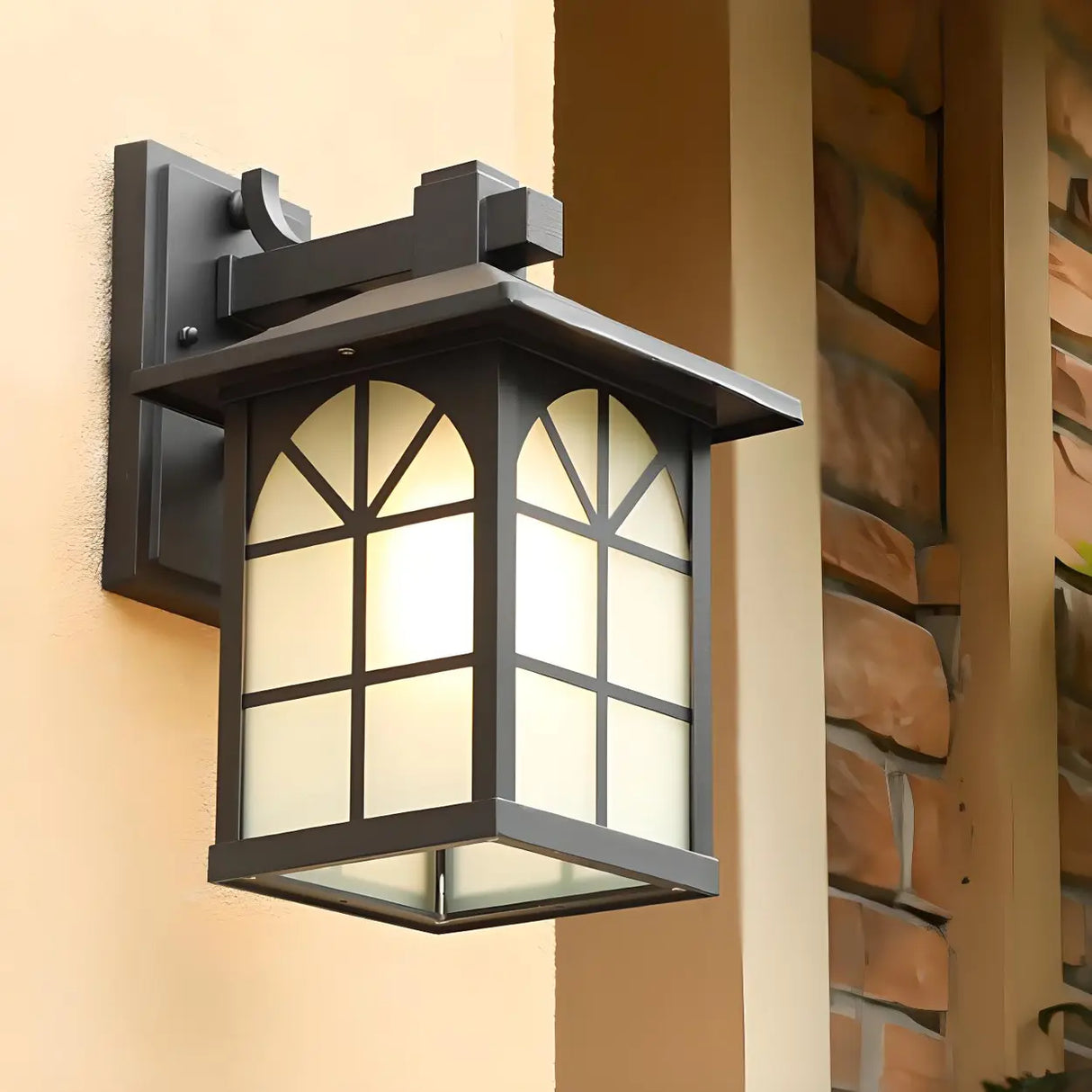 Vintage Black Lantern Metal External Wall Mount Light Image - 13