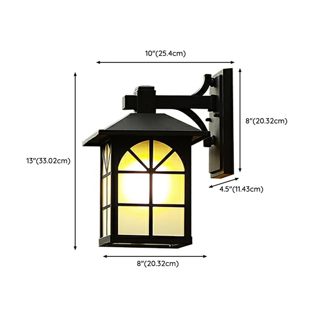 Vintage Black Lantern Metal External Wall Mount Light