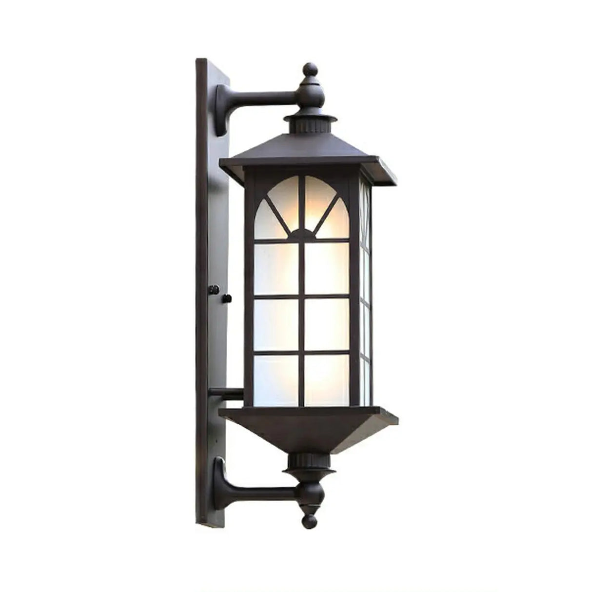 Vintage Black Lantern Metal External Wall Mount Light Image - 3