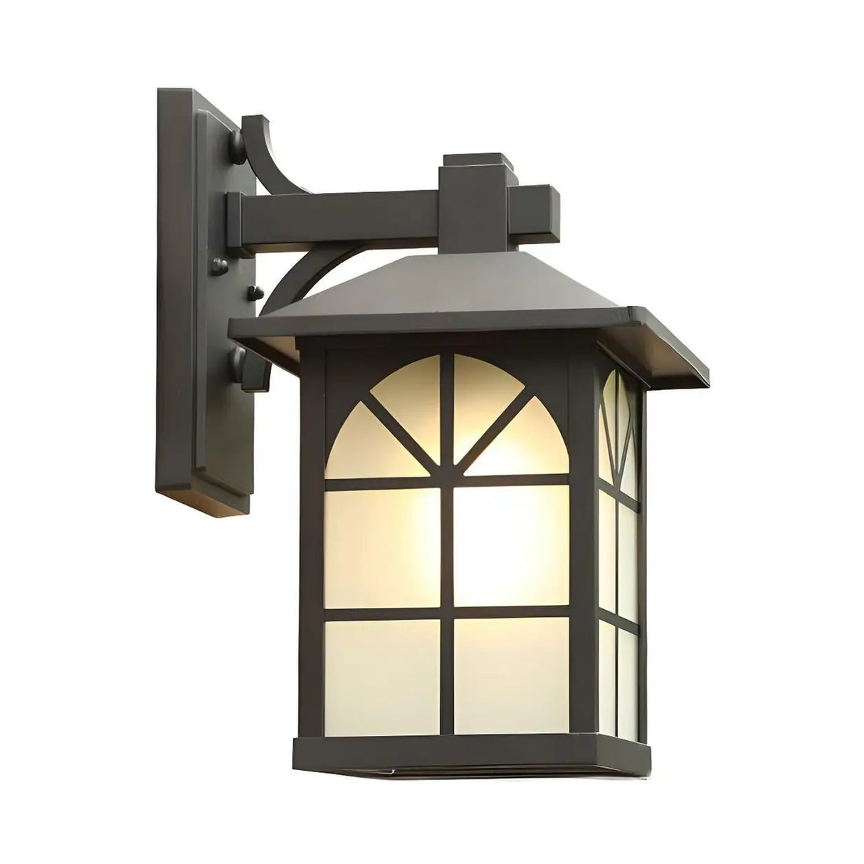 Vintage Black Lantern Metal External Wall Mount Light Image - 7
