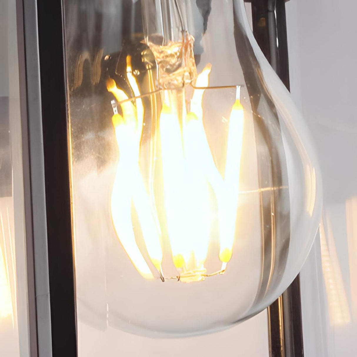 Vintage Black Outdoor Lantern Waterproof Wall Sconce Image - 10