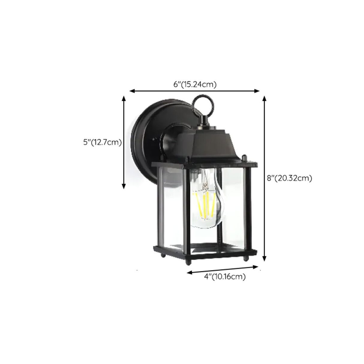Vintage Black Outdoor Lantern Waterproof Wall Sconce