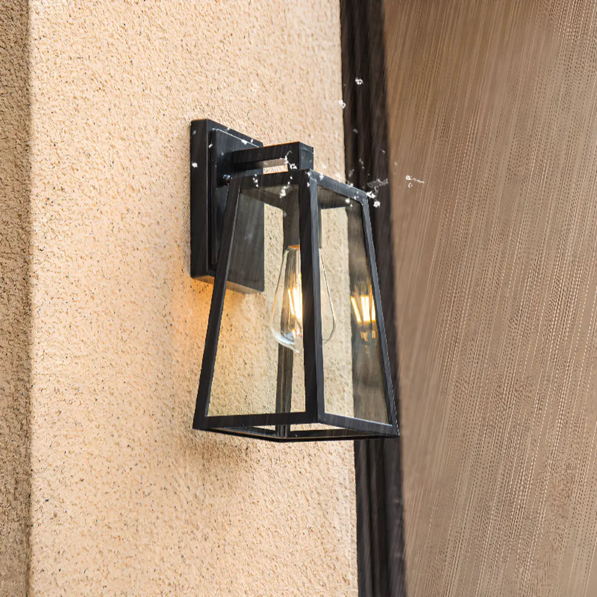 Vintage Black Outdoor Lantern Waterproof Wall Sconce Image - 2