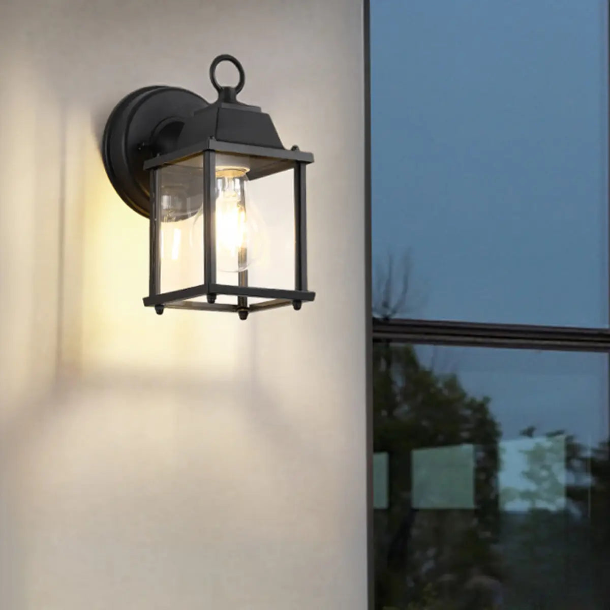Vintage Black Outdoor Lantern Waterproof Wall Sconce Image - 4