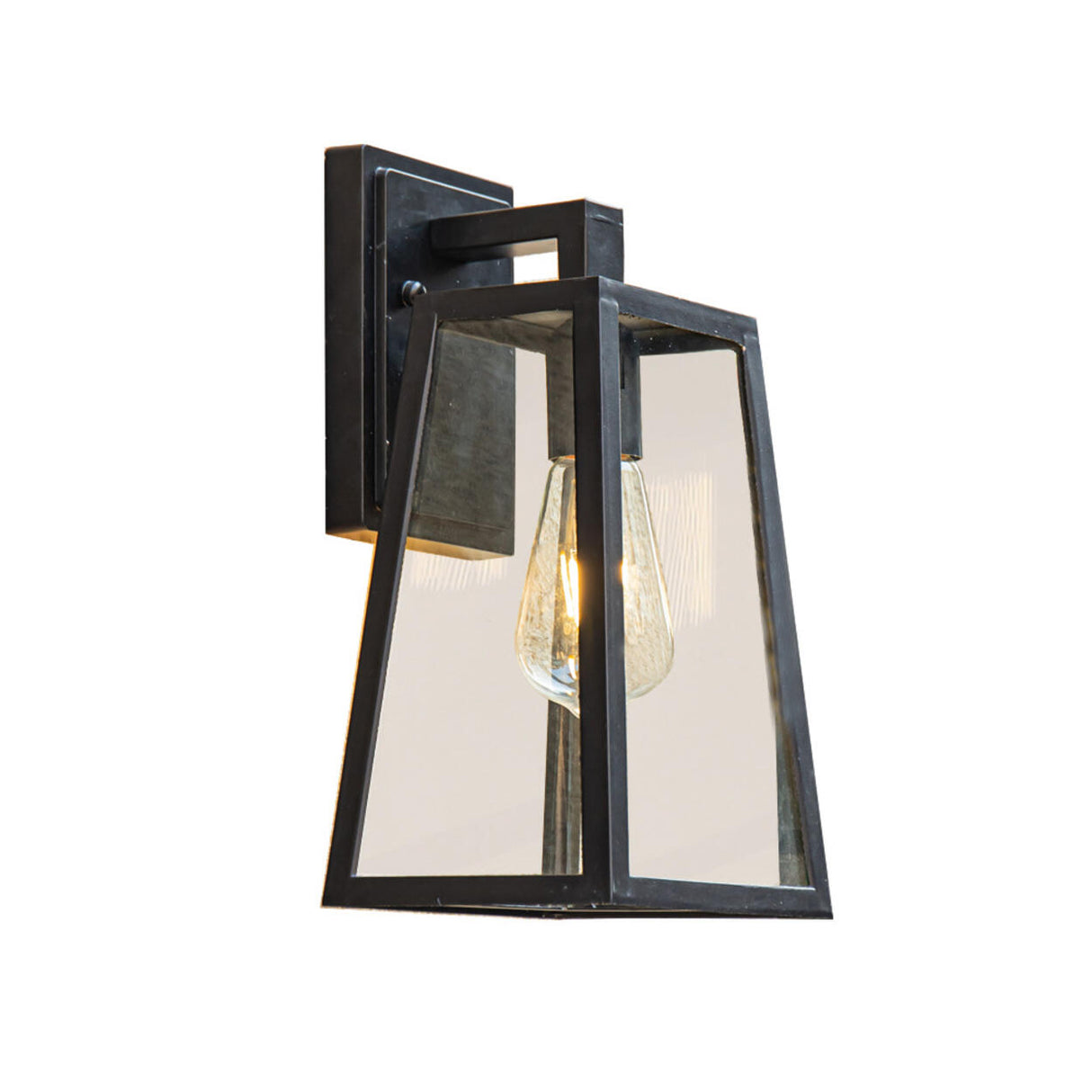 Vintage Black Outdoor Lantern Waterproof Wall Sconce Image - 5