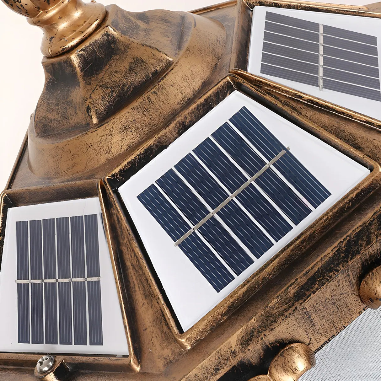 Vintage Black Solar Outdoor Lantern Garden Post Light Image - 9