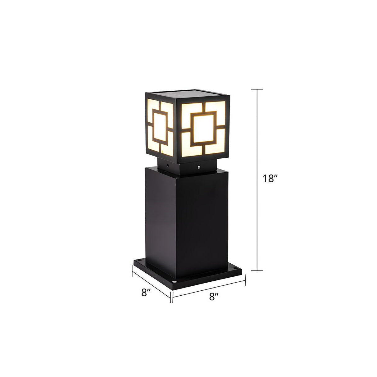 Vintage Black Square Post Light Landscape Lighting Image - 7